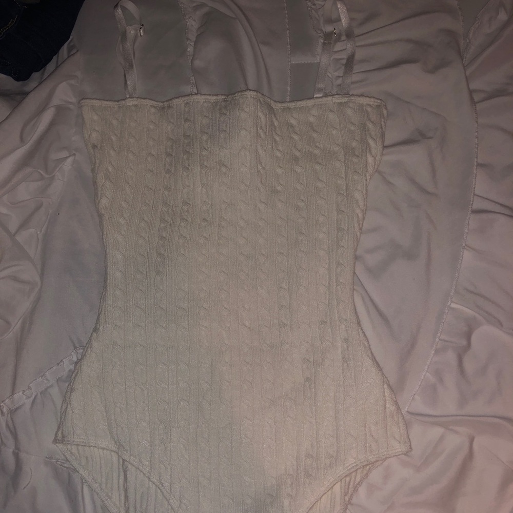 White Knit bodysuit- Instagram Boutique @crybaby